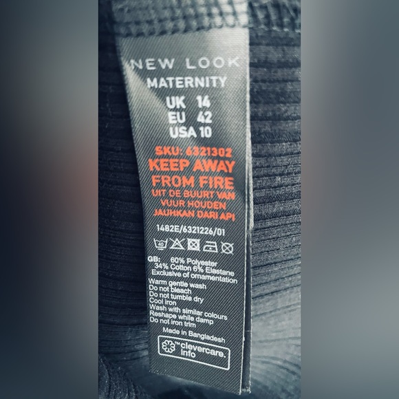 Maternity warm midi sweater dress black with snap bottoms - Picture 6 of 6